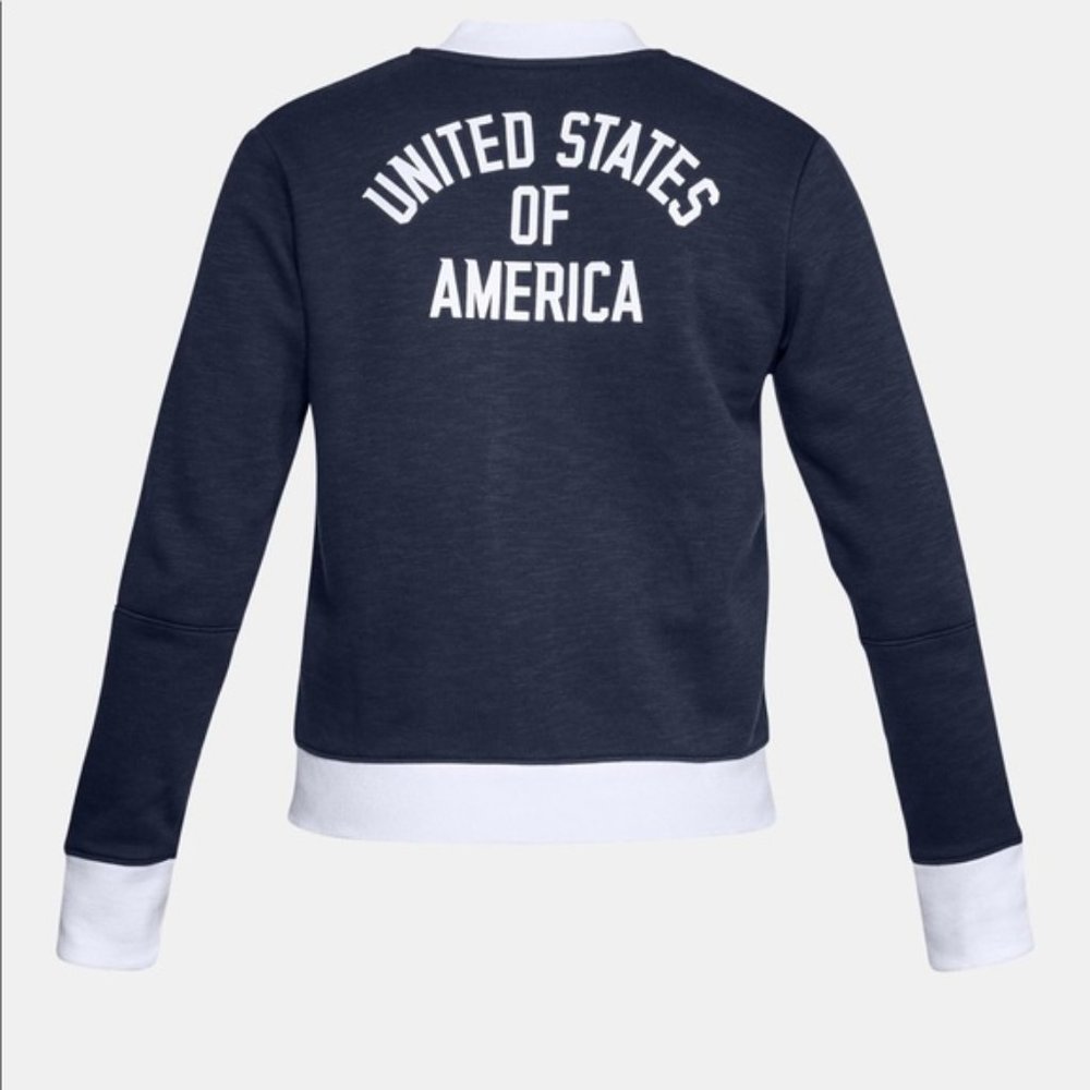 Under Armour Team USA ZipFront Sweatshirt Bomber Jacket Patriotic Size S NWT - Picture 6 of 16